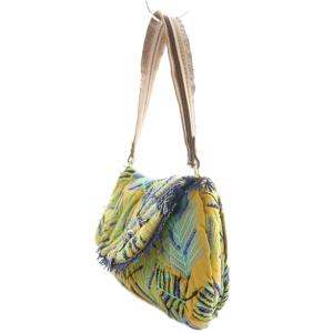 JAMIN PUECH ハンドバッグ ビーズ&刺繍装飾 マルチカラー 緑 グリーン 青 ブルー /SS OS