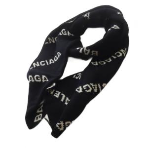 マフラー ロゴ バイカラー ブラック ホワイト /YO22 OH