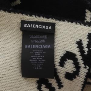 BALENCIAGA マフラー ロゴ バイカラー ブラック ホワイト /YO22 OH