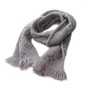 エシャルプ ロゴマニア マフラー シルク混 グレー M74742