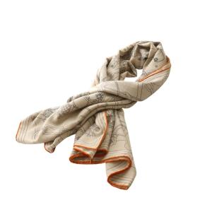 カレジェアン 140 大判 ショール Cest la Fetes ベージュ オレンジ