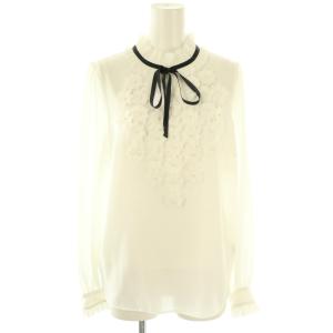 sov. 25AW フラワーシフォンブラウス 長袖 36 白 ホワイト /AT OS SH