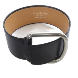 太ベルト ワイド レザー ブラック /YO9 SH