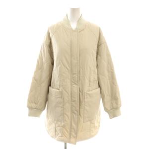 23AW 保温リブ付き中綿ブルゾン ジップアップ ライトベージュ /DO OS