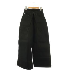 RIGID DENIM WIDE PANTS XS ブラック
