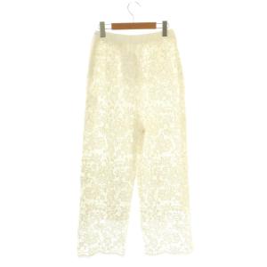 ANAYI 25SS ケミカルレースタックパンツ ストレート 36 ホワイト /ES OS