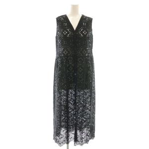 コットンレースジレワンピース ロング 刺繍 38 ブラック /DF OS