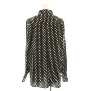 IENA sese リボンタイドットシャツ 長袖 ブラック ホワイト /DF OS