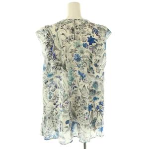 ANAYI 24SS ドローイングボタニカルノースリ ブラウス 総柄 38 グレー /AT OS