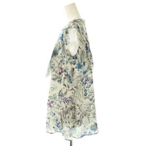 ANAYI 24SS ドローイングボタニカルノースリ ブラウス 総柄 38 グレー /AT OS