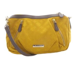 総柄 ナイロン ミニショルダーバッグ ロゴ オレンジ 茶色 ブラウン /SR