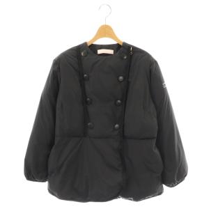 PADDING JACKET ジャケット アウター ノーカラー 中綿 ジップアップ ナイロン 36 黒