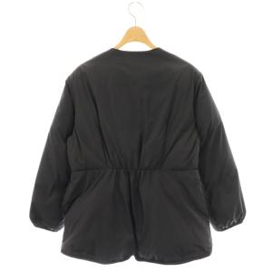 BORDERS at BALCONY PADDING JACKET ジャケット アウター ノーカラー 中綿 ジップアップ ナイロン 36 黒