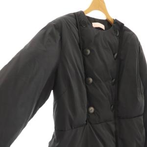 BORDERS at BALCONY PADDING JACKET ジャケット アウター ノーカラー 中綿 ジップアップ ナイロン 36 黒