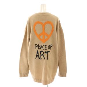 PEACE OF ART カーディガン ニット Vネック 44 ベージュ /DF OS