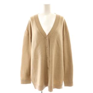 MOSCHINO JEANS PEACE OF ART カーディガン ニット Vネック 44 ベージュ /DF OS