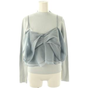 24AW リボンモチーフセットプルオーバー ニット セーター ビスチェ F 水色 /AT OS