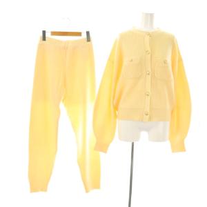 24AW 金釦クルーネックニットカーディガン ジョガーパンツ セットアップ イージー 0 1 アイボリー