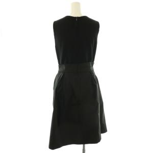 FOXEY NEW YORK ドッキングワンピース 膝丈 ノースリーブ 40 黒 ブラック /AT OS