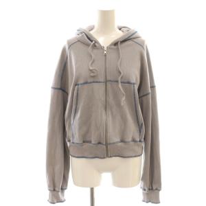 ステッチ ジップアップ リブパーカー XS グレー /DF OS