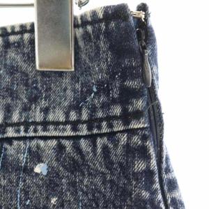 miumiu ペイント デニムスカート 台形スカート ミニ 40 ネイビー /DF OS