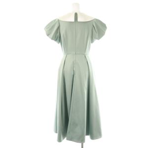 SNIDEL ボリュームフレアワンピース サテン ロング 0 ミント /DF OS