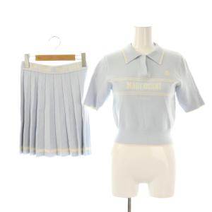 ×MARY QUANT 24SS ポロニットプルオーバー ニットスカート セットアップ ロゴ プリーツ
