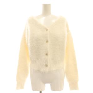 24AW ハート釦ふわふわカーデプルオーバー カーディガン ニット 2 ホワイト /DF OS
