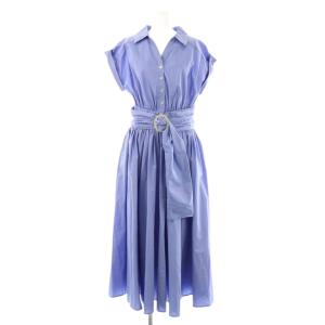 ボリュームギャザーシャツワンピース フレンチスリーブ ロング 38 ライトブルー /NR OS