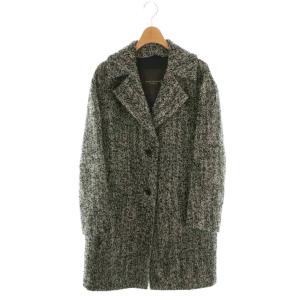 DURRIS ウールツイードコート 38 ブラック ホワイト