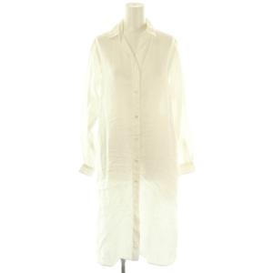 リネンロングシャツ ワンピース ミモレ ロング 38 白 ホワイト /AT OS