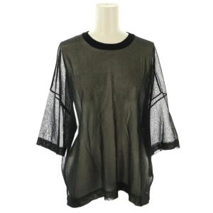 23SS  Sheer T-shirt シアーTシャツ ニット プルオーバー ブラック /DF OS