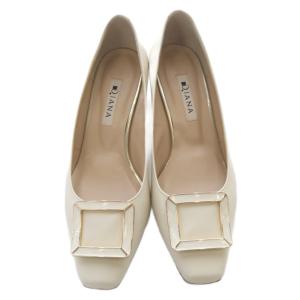 DIANA スクエアトゥ パンプス レザー スクエアトゥ 24cm ベージュ /SR