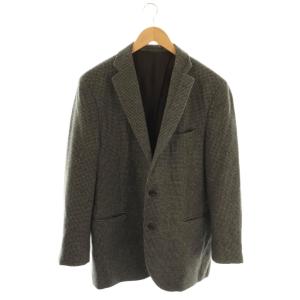 千鳥格子柄ウール2B テーラードジャケット L グレー チャコール /ES OS
