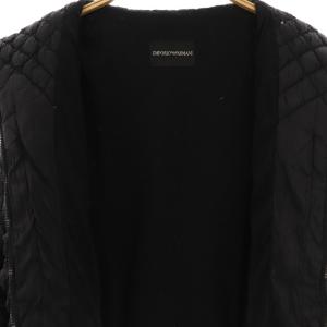 EMPORIO ARMANI フリルキルティングダウンコート ダウンジャケット 42 ブラック /DF OS