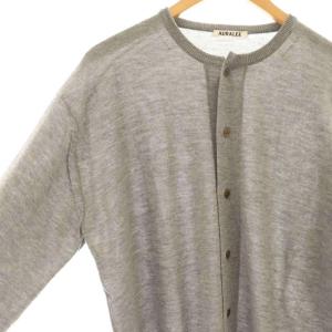 AURALEE HARD TWIST CASHMERE KNIT CARDIGAN 4 グレー A25SC01CT