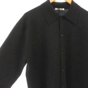 AURALEE HIGH TWIST WOOL KNIT SHIRTCARDIGAN 4 チャコール