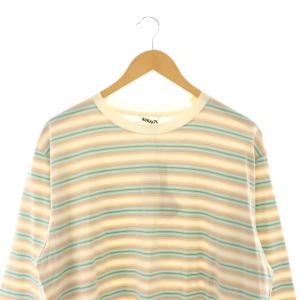 AURALEE GRADIENT STRIPE JERSEY L/S TEE 4