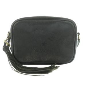 タッセル付レザーショルダーバッグ ブラック 54162305311