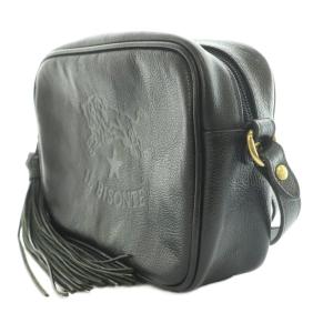 IL BISONTE タッセル付レザーショルダーバッグ ブラック 54162305311