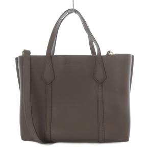 TORY BURCH ペリースモール トリプルコンパートメント トートバッグ 2WAY ダークブラウン