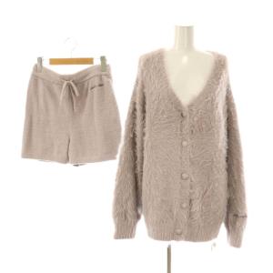 24AW ラビットモコカーディガン ニット ハーフパンツ ショート セットアップ F グレー /HK OS