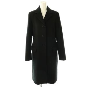 カシミヤ ロングコート チェスター 38 黒 ブラック /AT OS