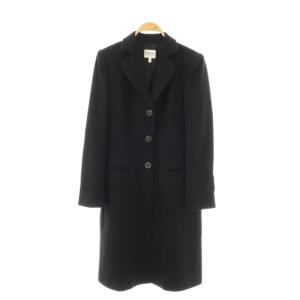 ウール ロングコート チェスターコート 40 ブラック /ES OS
