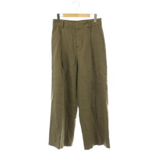 24SS VICTORIAN SURGE パンツ ワイド タック リネン混 36 カーキ /HK OS
