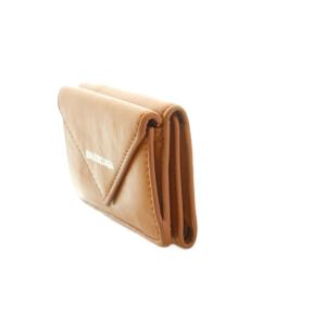 BALENCIAGA ペーパーミニウォレット ミニウォレット 三つ折り財布 小銭入れ ブラウン 茶 391446 /MI OS
