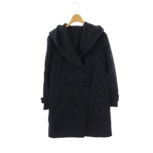 ウールアルパカコート 34 ネイビー ダークグレー /DO OS