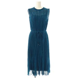 ドットシシュウプリーツワンピース 34 スモークブルー 青 /CX OS