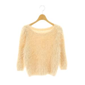 25SS ラメシャギープルオーバー ニット セーター 36 ライトベージュ /DO OS