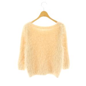 ANAYI 25SS ラメシャギープルオーバー ニット セーター 36 ライトベージュ /DO OS